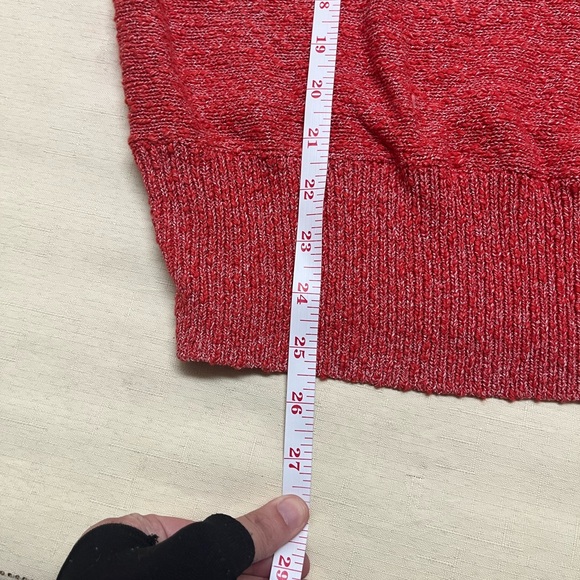 NWT Ann Taylor M short sleeve shade of red/white sweater - Picture 3 of 9